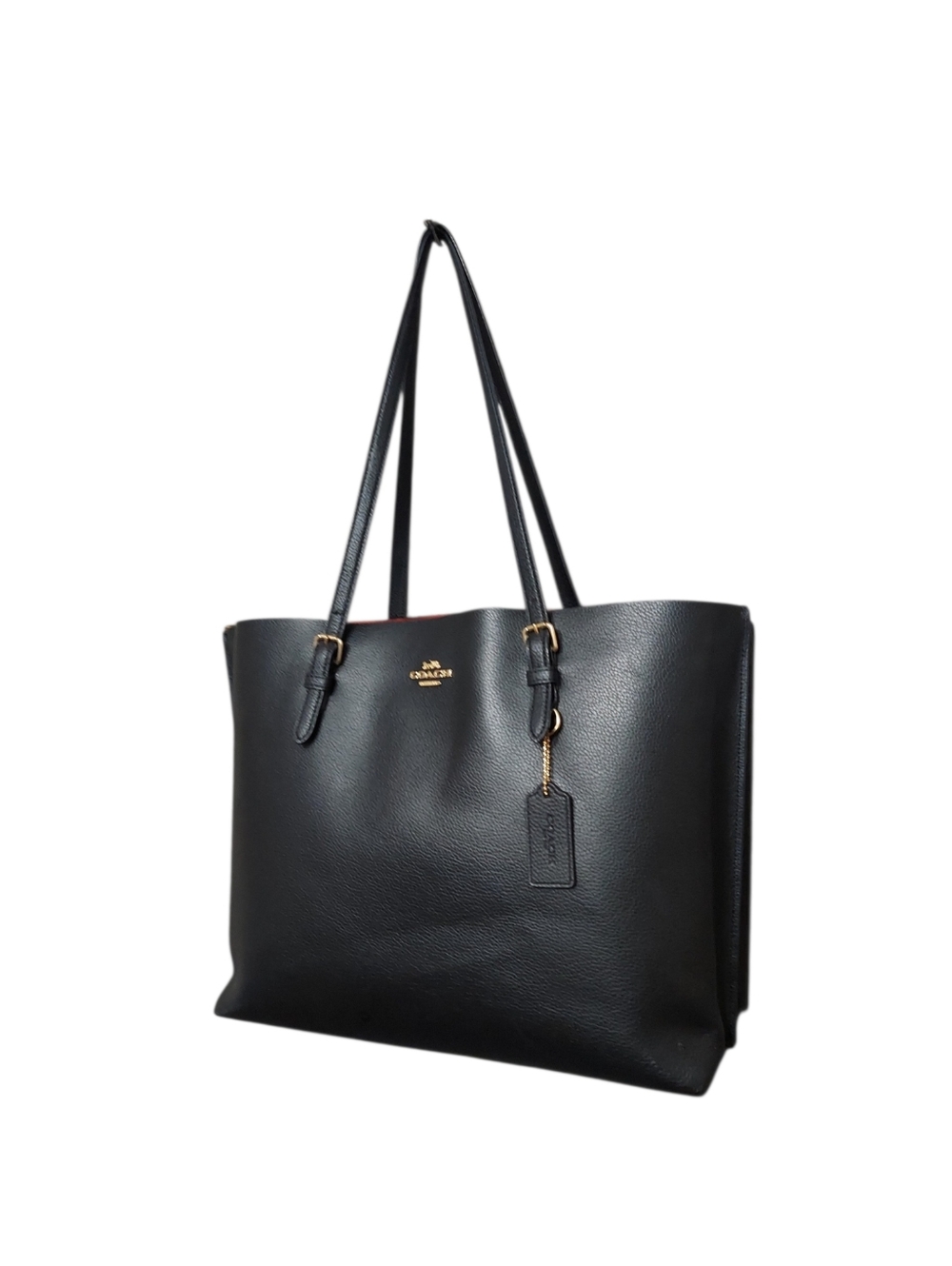 Coach Mollie Three Compartment Center Zip Black Leather Tote No. 1671 - Picture 5 of 10